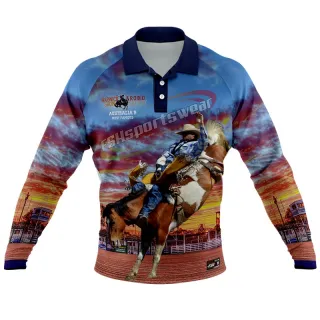 Custom sublimated Rodeo Societ polo shirts