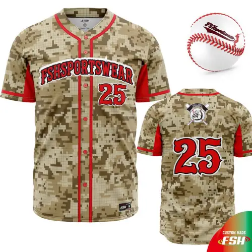 Cutom digital camo baseball jersey sublimated baseball jersey