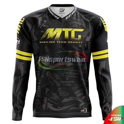 OEM team wear custom digital print mountain bike BMX shirt blank