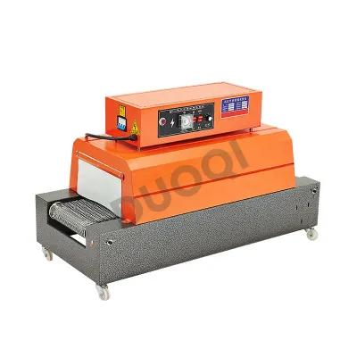 DUOQI BSX-3015 plastic film shrink wrapping machine heat shrink tunnel packing machine with roller/Iron net conveyor