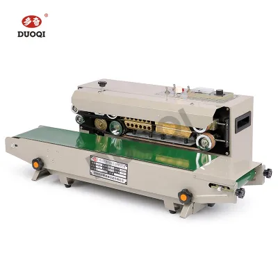 DUOQI FR900 horizontal heat plastic bag pouch sealer automatic continuous table sealing shrink sleeve seaming machine