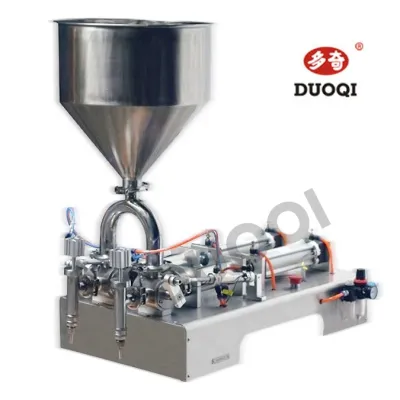 DUOQI G2WTD horizontal type paste and liquid 2 head double nozzles filling machines for honey juice detergent