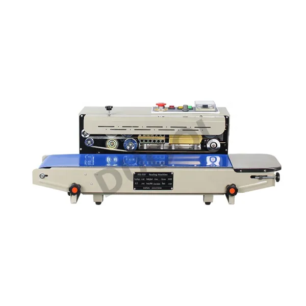 DUOQI FR900 horizontal heat plastic bag pouch sealer automatic continuous sealing shrink sleeve sealing machine stop button