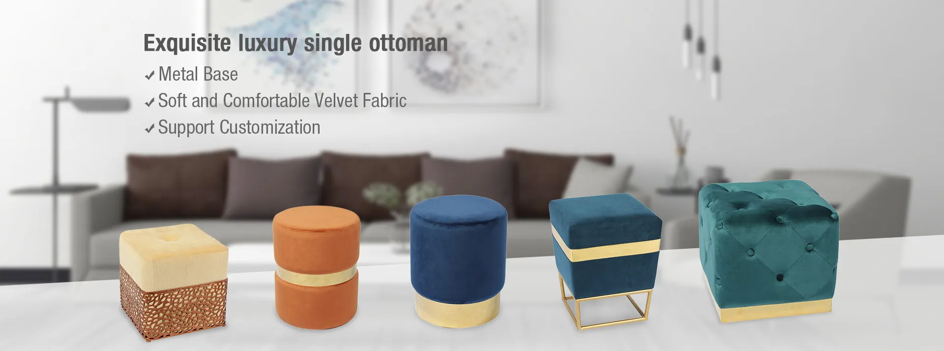 Single Folding Storage Ottoman