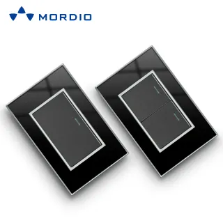 N8 Mordio black acrylic 1gang 2gang black acrylic switch cover panel