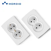 Q100 White plastic cheaper European electric wall switch and socket 16A 2P+E switched socket with 2usb 220V~
