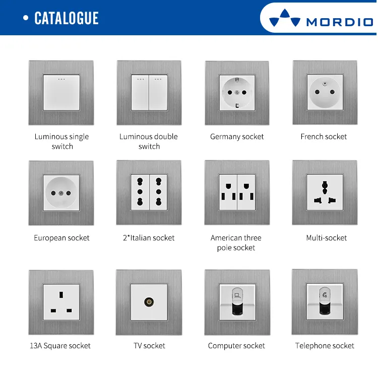 Euro and UK Auto Connection 16A Schuko/French MF Socket with 1/2 gang Light Switch 250V