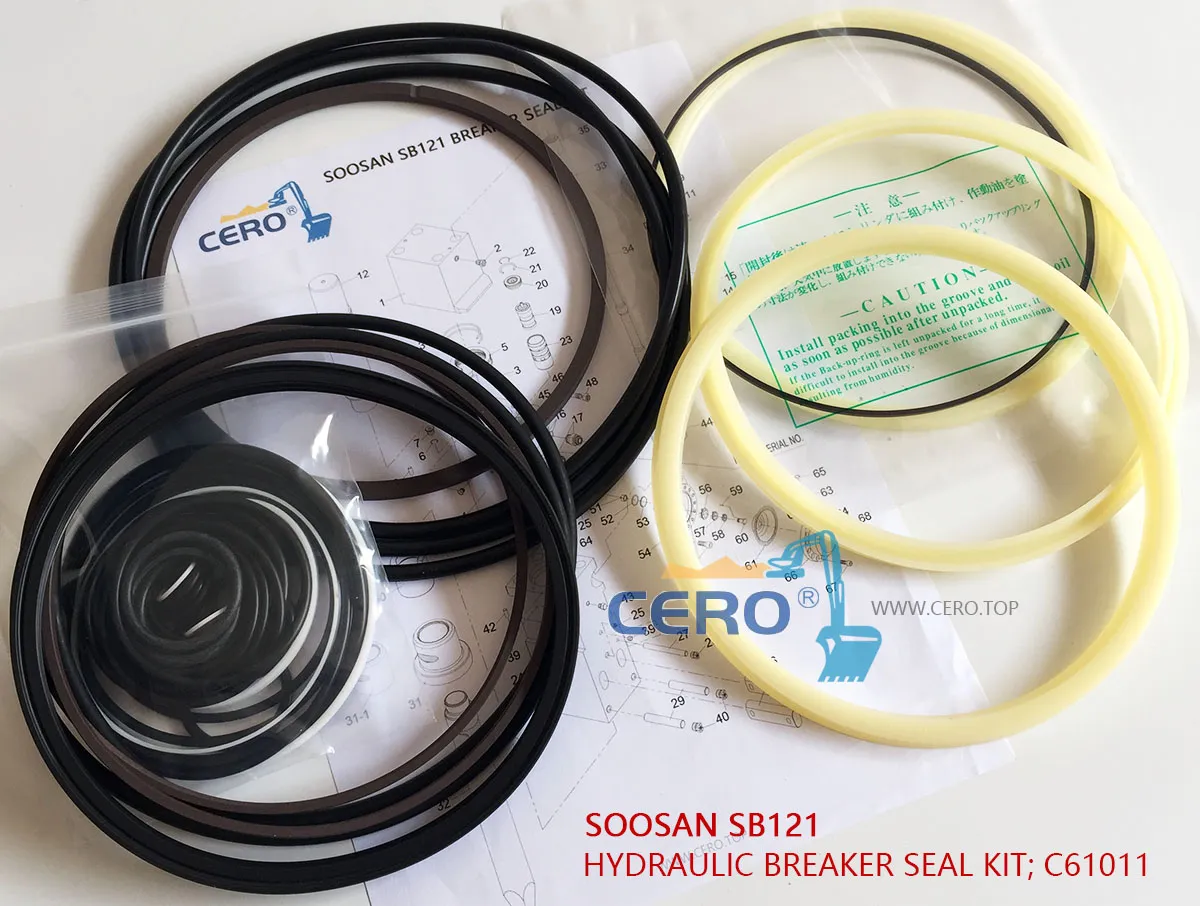 Soosan SB121 Hydraulic Breaker Seal Kit C61011 C6X003 SB121TS-P SB121TR-F