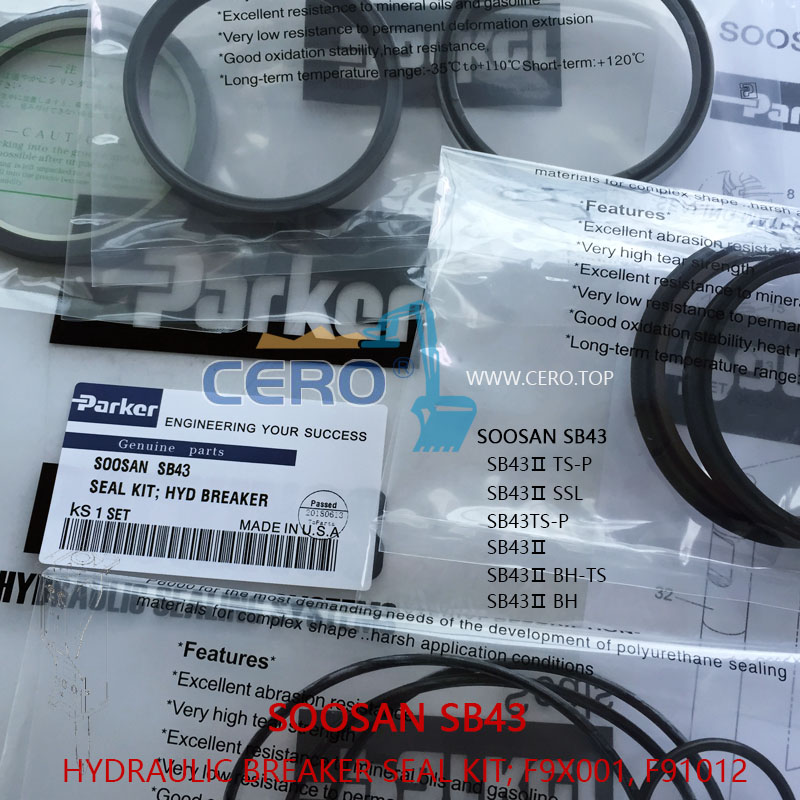 SOOSAN SB43 Breaker Seal Kit F9X001 F91012 SB43Ⅱ SB43TSP SQ43