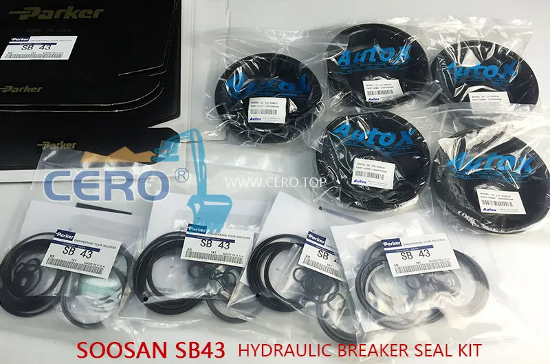 SOOSAN SB43 Breaker Seal Kit F9X001 F91012 SB43Ⅱ SB43TS-P ParKer Seal Kit