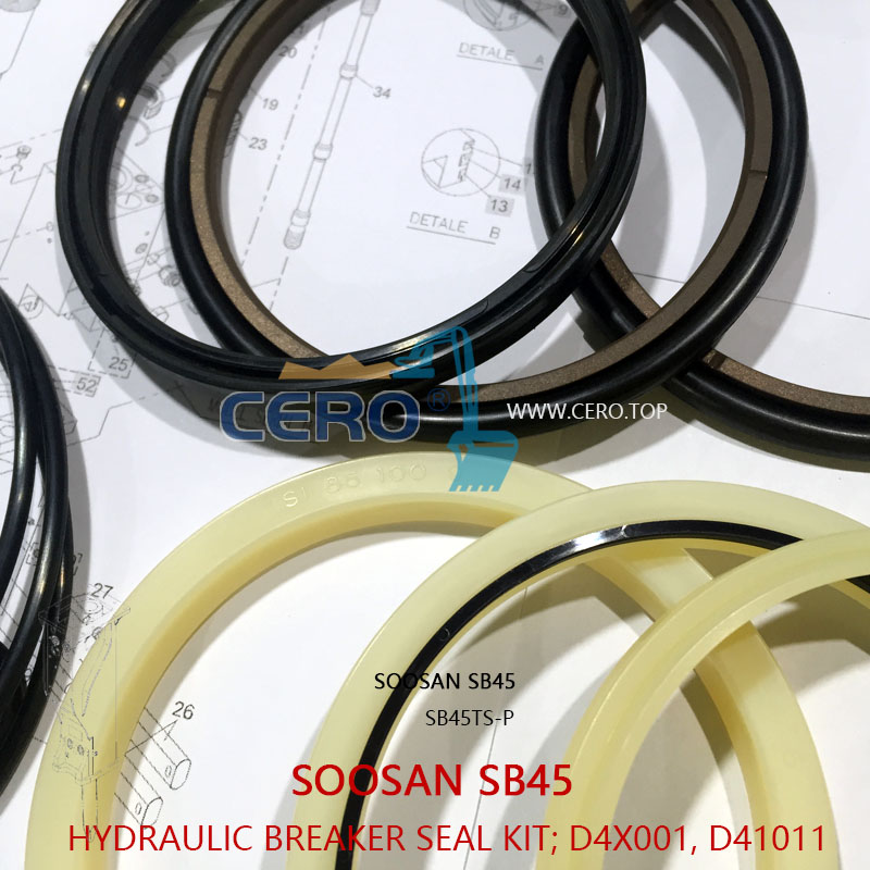 SOOSAN SB45 Breaker Seal Kit D4X001 D41011 SB45TSP SQ45