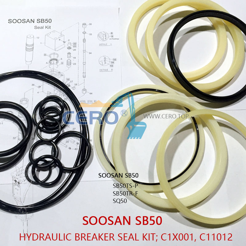 SOOSAN SB50 Breaker Seal Kit C1X001 C11012 SB50TSP SQ50