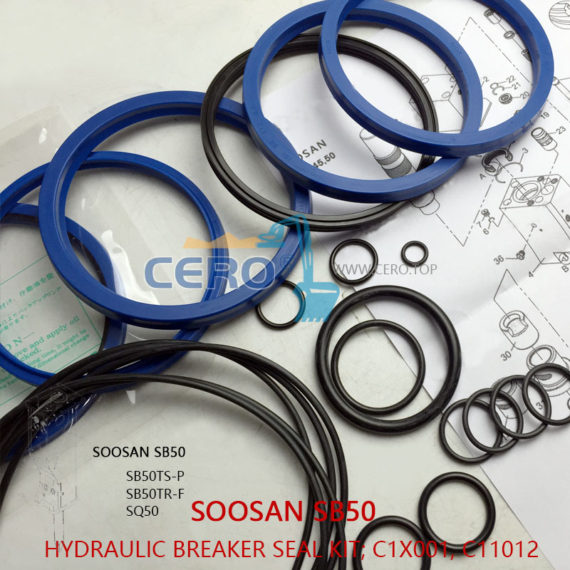 SOOSAN SB50 Breaker Seal Kit C1X001 C11012 SB50TSP SQ50