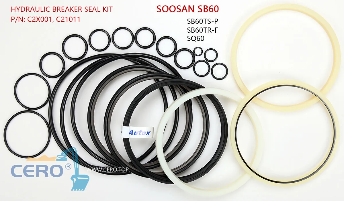 SOOSAN SB60 Hydraulic Breaker Seal Kit C2X001 C21011 SB60TS-P SB60TSP SQ60 SB60TR-F SB60TRF