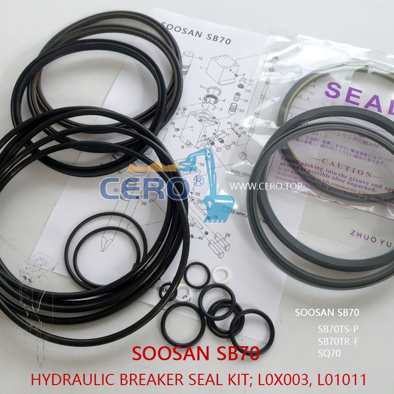 SOOSAN SB81N Breaker Seal Kit L0X003 L01011 SB70 SB81NII