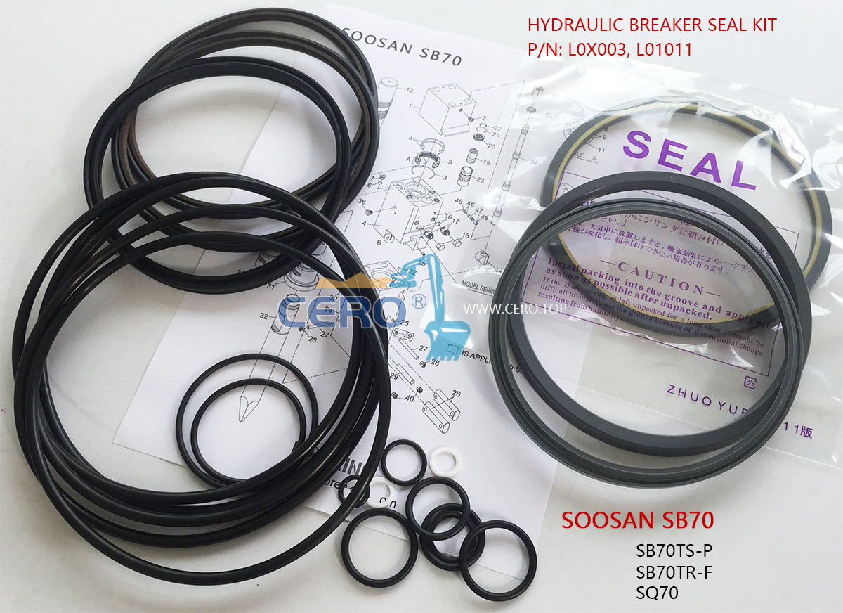 SOOSAN SB70 Breaker Seal Kit L0X003 L01011 SB70TSP SQ70 SB81NII