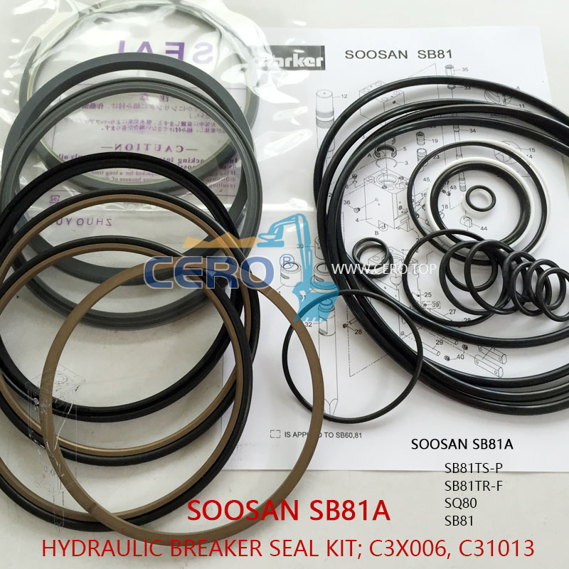 SOOSAN SB81A Breaker Seal Kit C3X006 C31013 SB81TSP SB81