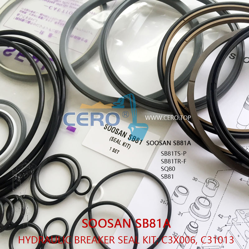 SOOSAN SB81A Breaker Seal Kit C3X006 C31013 SB81TSP SB81