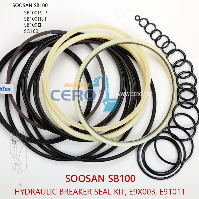 SOOSAN SB100 Breaker Seal Kit E9X003 E91011 SB100TSP SQ100 SB100Ⅱ