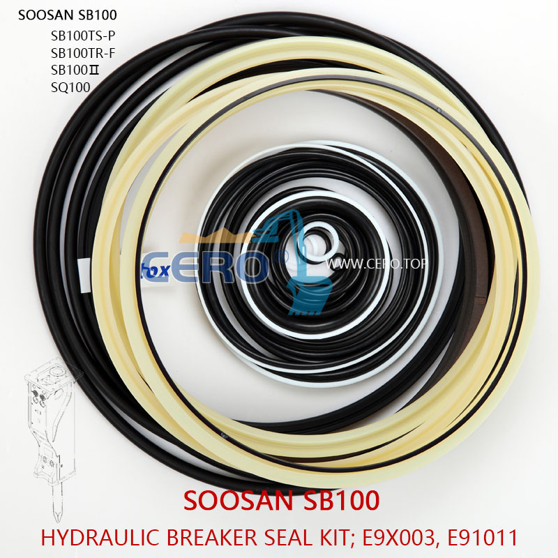 SOOSAN SB100 Breaker Seal Kit E9X003 E91011 SB100TSP SQ100 SB100Ⅱ