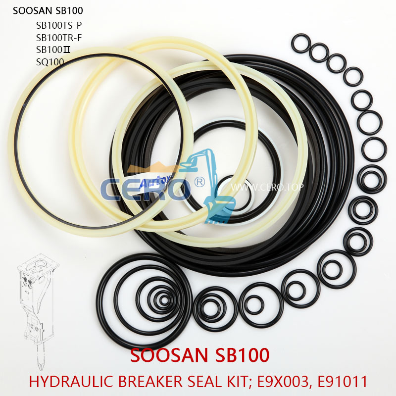 SOOSAN SB100 Breaker Seal Kit E9X003 E91011 SB100TSP SQ100 SB100Ⅱ