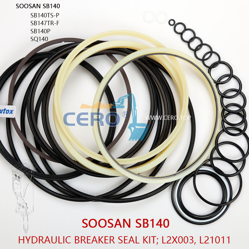 SOOSAN SB140 Breaker Seal Kit L2X003 L21011 SB140TSP SQ140 SB147TRF