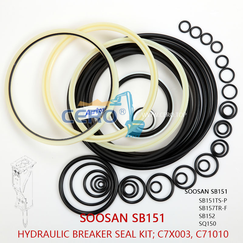 SOOSAN SB151 Breaker Seal Kit C7X003 C71010 SB152 SQ150 SB157TRF