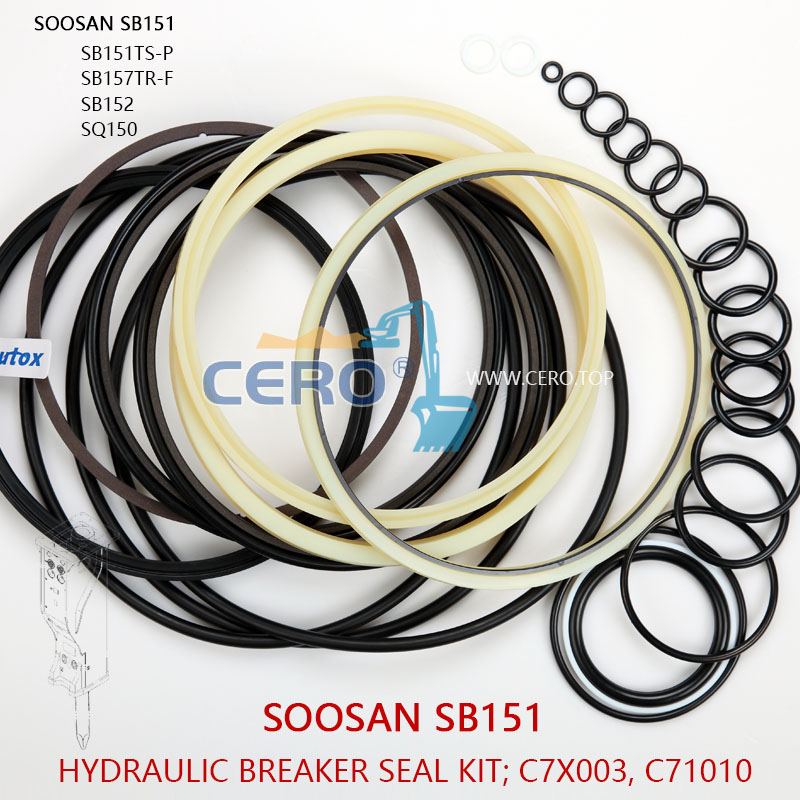 SOOSAN SB151 Breaker Seal Kit C7X003 C71010 SB152 SQ150 SB157TRF