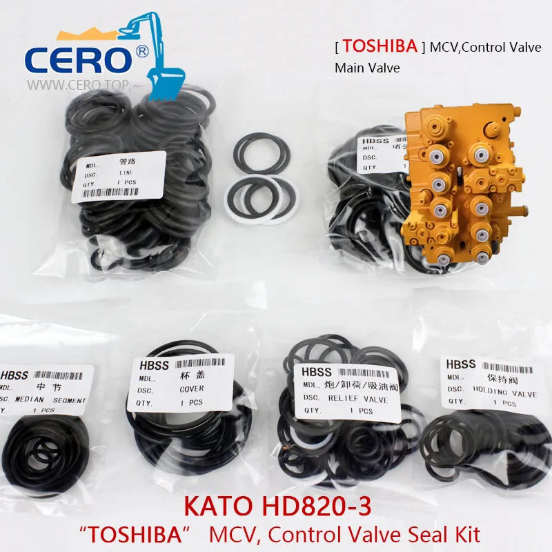 Kato HD820III LC Control Valve Seal Kit HD820 TOSHIBA Mcv HD820-3 Main Valve