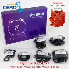 Hyundai R225LC-7 Control Valve Seal Kit R225-7 Kawasaki Mcv Main Valve