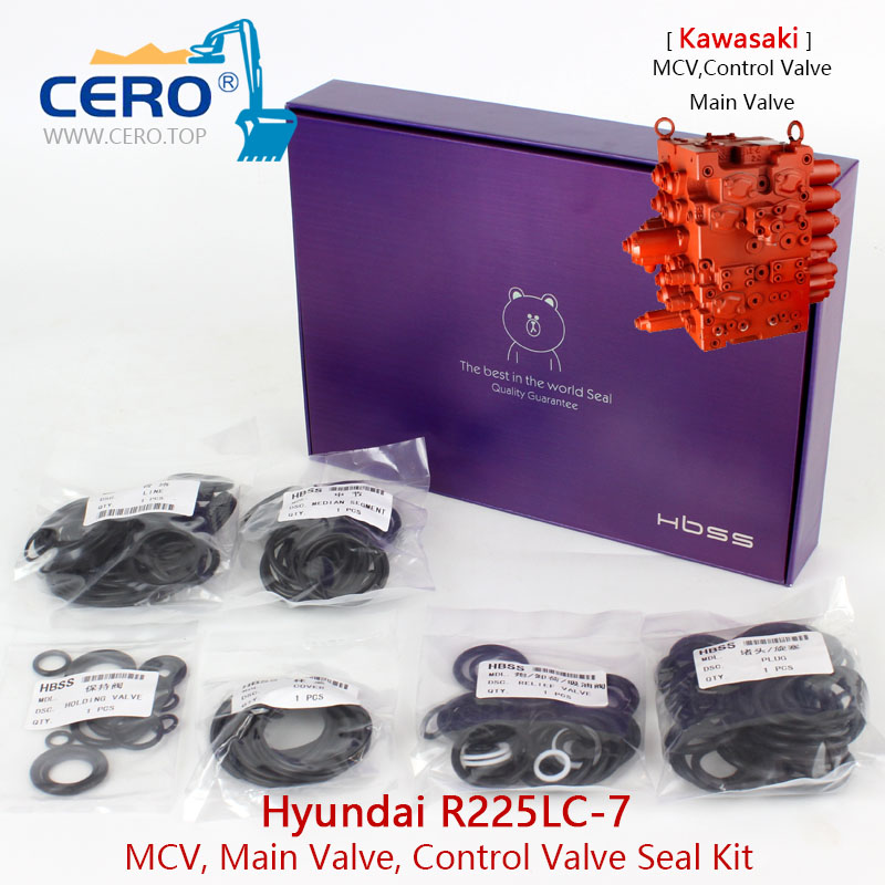 Hyundai R225LC-7 Control Valve Seal Kit R225-7 Kawasaki Mcv Main Valve