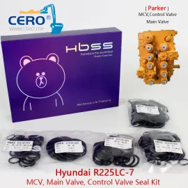 Kit de vedação de válvula de controle Hyundai R225LC-7 R225-7 Válvula principal Parker Mcv