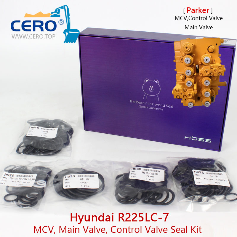 Hyundai R225LC-7 Control Valve Seal Kit R225-7 Parker Mcv Main Valve