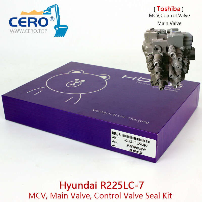 Hyundai R225LC-7 Control Valve Seal Kit R225-7 Toshiba Mcv Main Valve