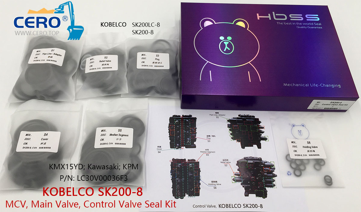 Kobelco SK200-8 分配阀修理包LC30V00036F3 KMX15YD