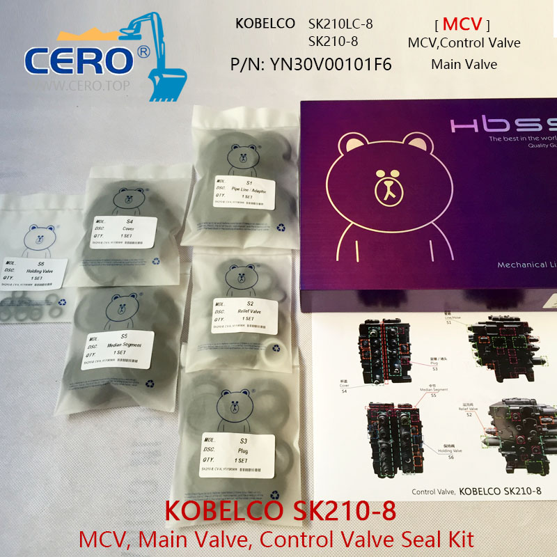 Kobelco SK210-8 Control Valve Seal Kit SK210LC-8 Main Valve