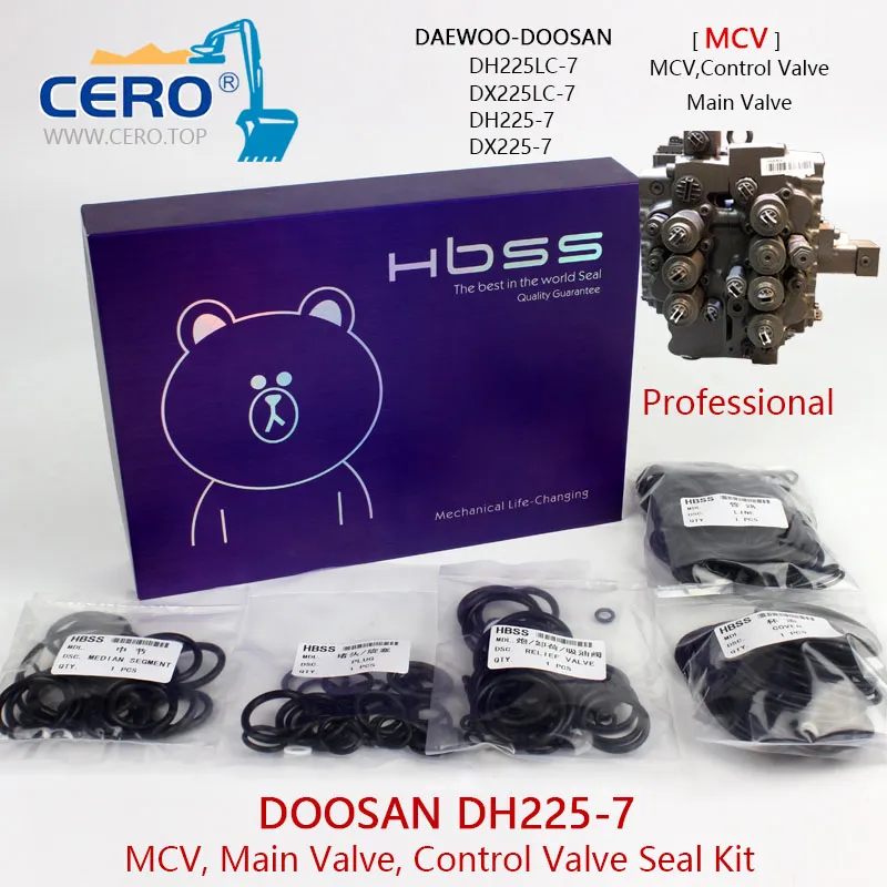 Doosan DH225-7 Control Valve Seal Kit Daewoo DH225LC-7 Main Valve