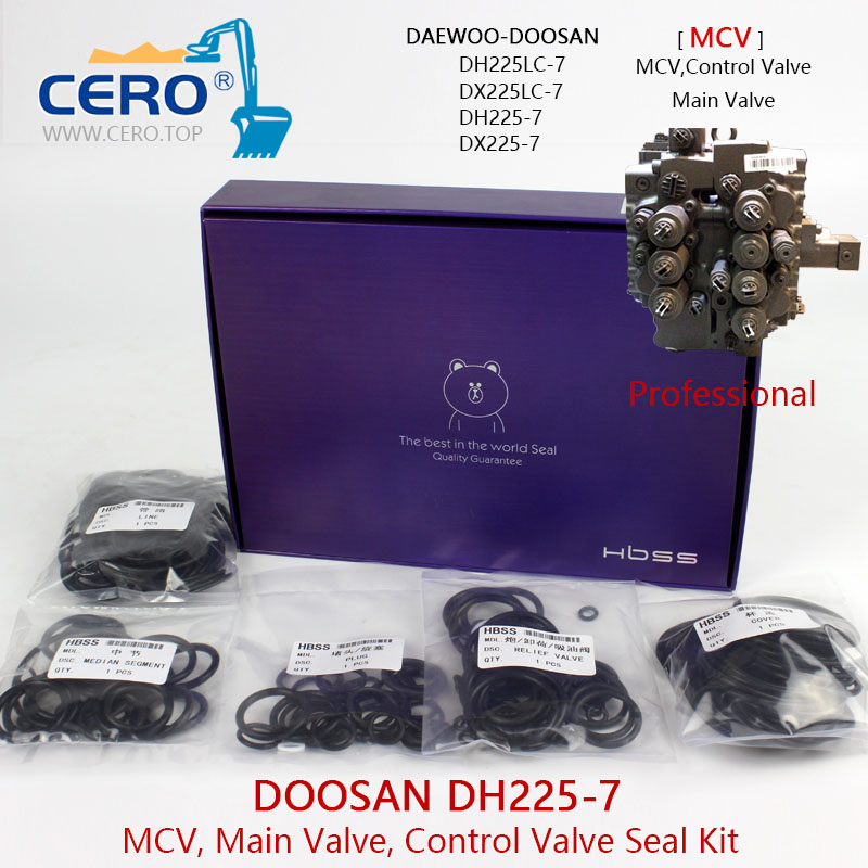 Doosan DH225-7 Control Valve Seal Kit Daewoo DH225LC-7 Main Valve