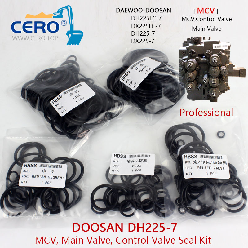 Doosan DH225-7 Control Valve Seal Kit Daewoo DH225LC-7 Main Valve