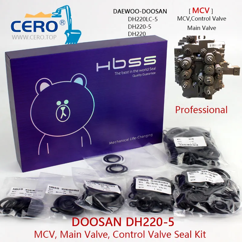 Doosan DH220-5 Control Valve Seal Kit Daewoo DH220LC-5 Main Valve