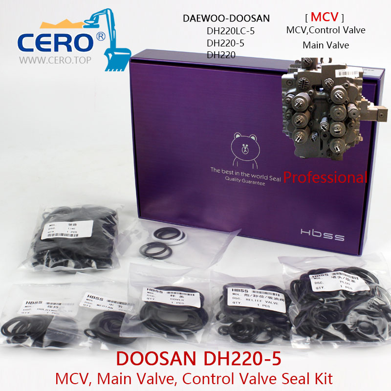 Doosan DH220-5 Control Valve Seal Kit Daewoo DH220LC-5 Main Valve