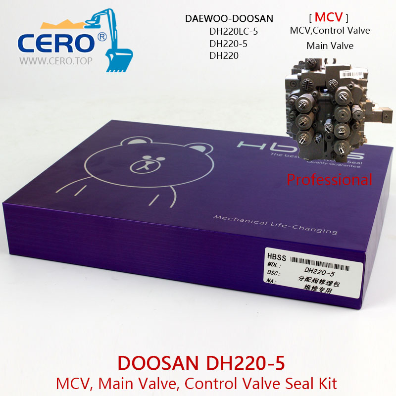 Doosan DH220-5 Control Valve Seal Kit Daewoo DH220LC-5 Main Valve