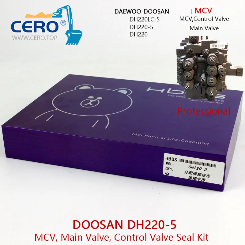 Doosan DH220-5 Control Valve Seal Kit Daewoo DH220LC-5 Main Valve