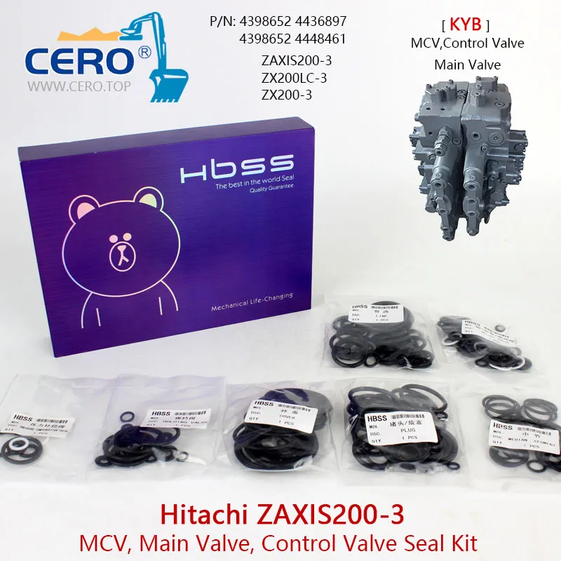 Hitachi ZAXIS200-3 Control Valve Seal Kit ZX200-3 4398652 4436897 4398652 4448461