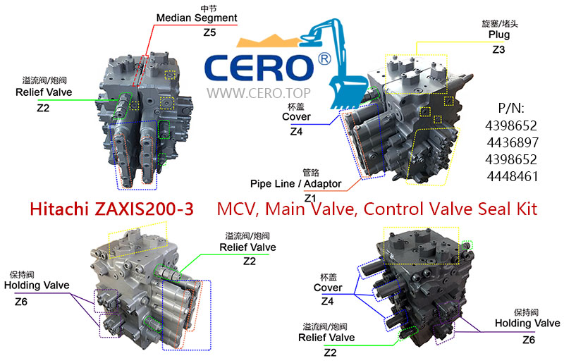 Hitachi ZX200-3 Control Valve Seal Kit ZAXIS200-3 Main Control Valve