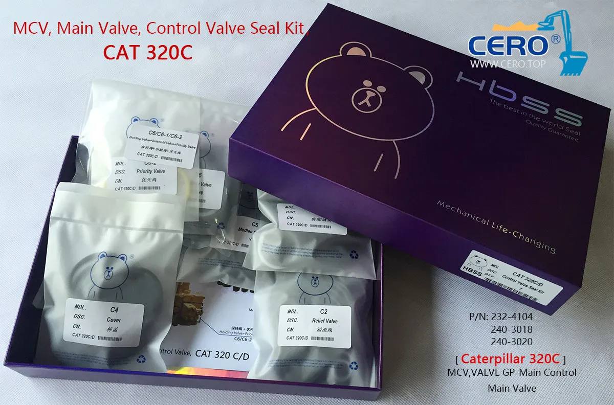 CAT 320C Valve Gp Main Control Valve Seal Kit Caterpillar 320C 2324104 2403018 2403020