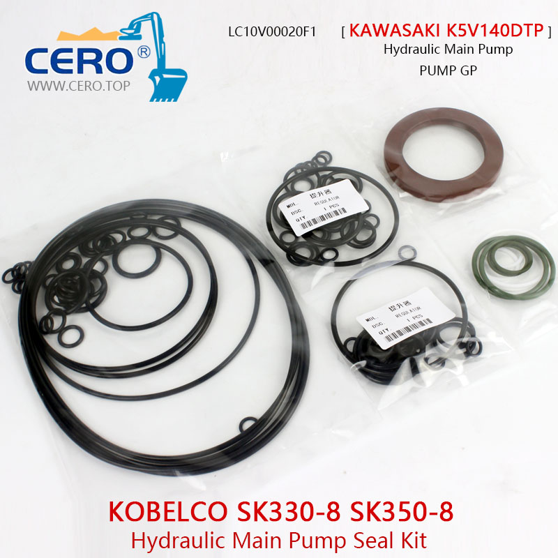 KOBELCO SK330-8 SK350-8 Hydraulic Main Pump Seal Kit KAWASAKI K5V140DTP LC10V00020F1 K5V140DT