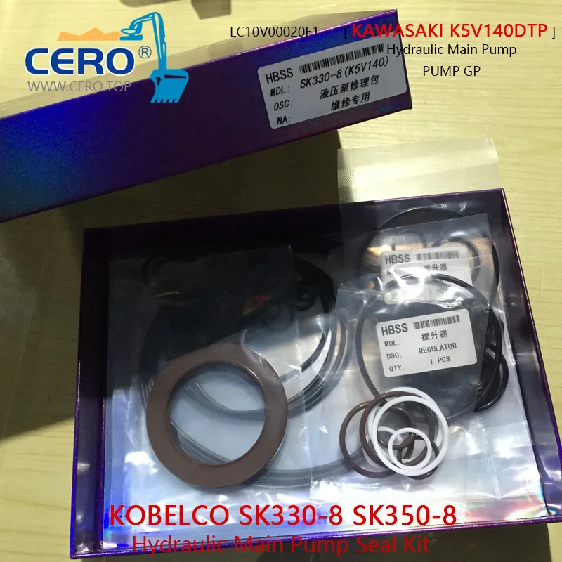 KOBELCO SK330-8 SK350-8 Hydraulic Main Pump Seal Kit KAWASAKI K5V140DTP LC10V00020F1 K5V140DT