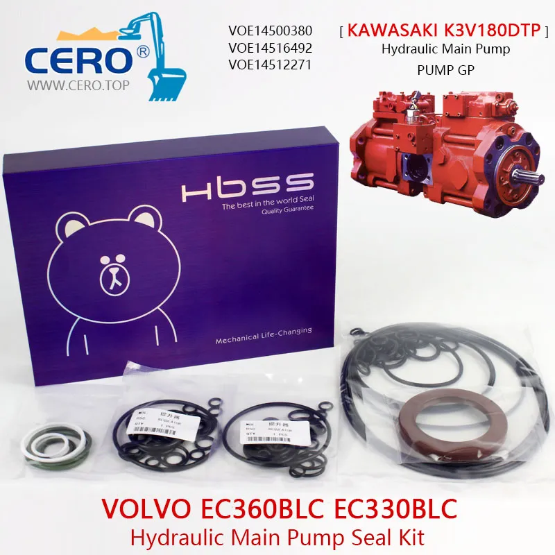 Volvo EC360BLC EC330BLC Hydraulic Main Pump Seal Kit VOE14500380 14516492 14512271