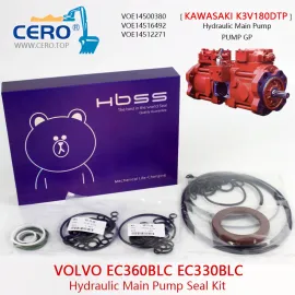 Kit de vedação da bomba hidráulica principal Volvo EC360B EC360BLC K3V180DTP VOE14516492